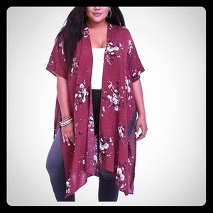 Torrid Burgundy Kimono